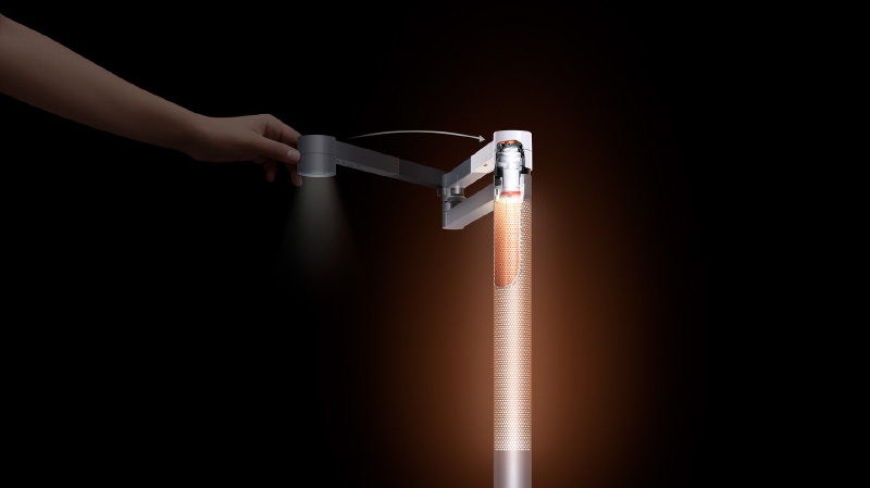 The head features high quality LEDs and swivels and rotates. (Image source: Dyson)